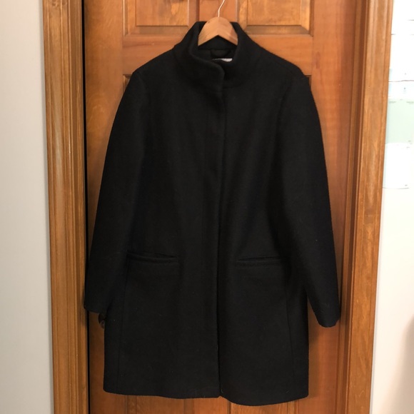 Old Navy fall/winter black 3/4 coat with funnel neck and covered zipper - Picture 14 of 16